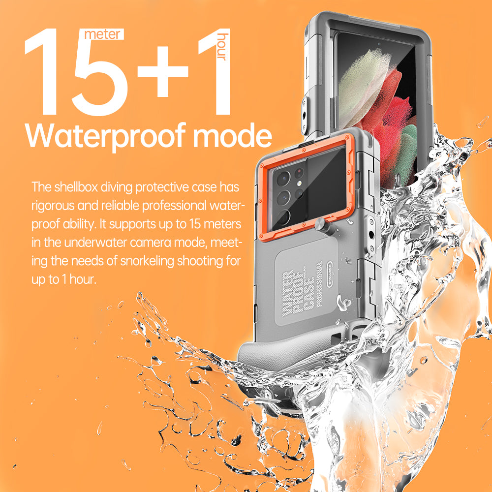 SHELLBOX 15M Underwater IPX8 Waterproof Diving Case for iPhone 14 Series 13 Series 12 Series Full Body Phone Shell II with Anti-lost Rope SHELLBOX 15M Underwater IPX8 Waterproof Diving Case for iPhone 14 Series 13 Series 12 Series Full Body Phone Shell II with Anti-lost Rope